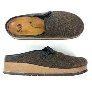 Sofft Womens Wool Leather Clogs Sz 8 M Dark Gray